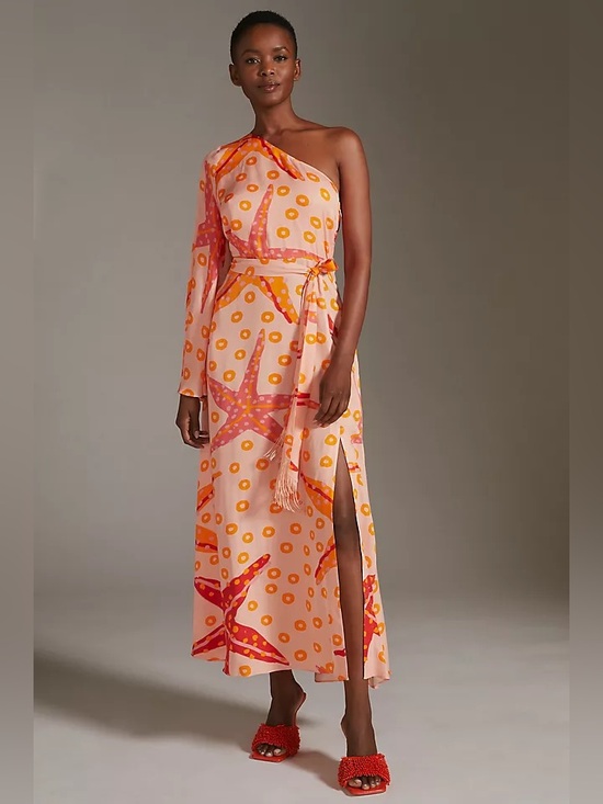 FARM Rio Dresses & Skirts - FARM Rio Anthropologie One-Shoulder Starfish Maxi Dress - Size M- EUC
